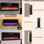 Foyer mural 36 pouces, flamme multicolore et chauffage 1400W, façade en verre trempé électrique télécommandée, 5 réglages de luminosité,