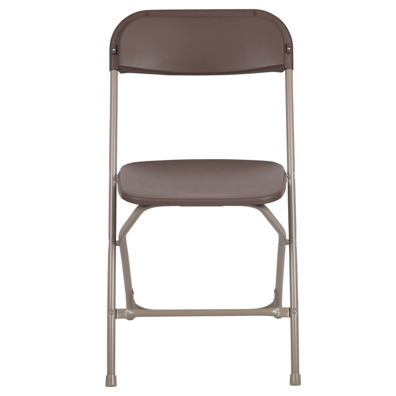 Premium Plastic Folding Chair, Brown/Grey