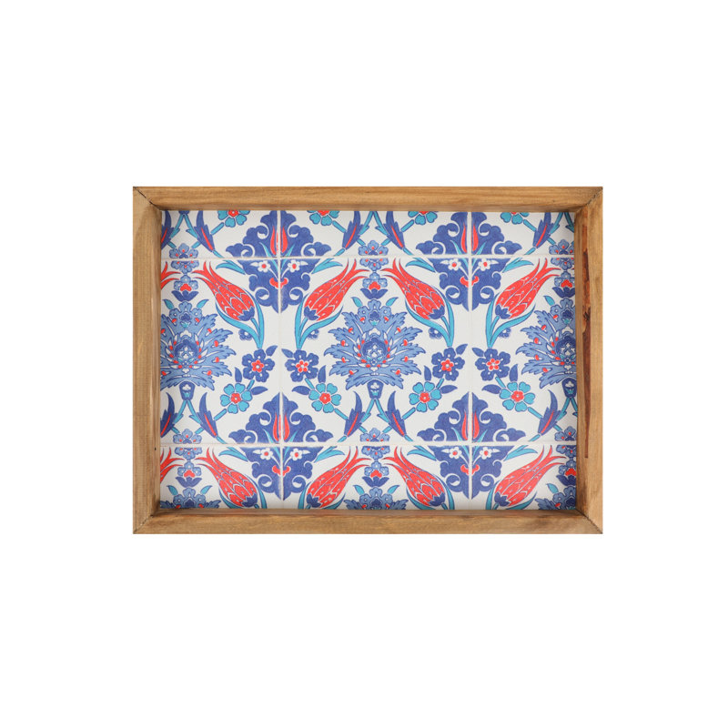 Elegant Serving Tray, 100% MDF & Pine Wood Frame, 11.8 x 15.7 inches | Durable 2.7mm Thickness, Perfect for Home Entertaining & Breakfast in Bed | Stylish Design, Lightweight & Easy to Clean