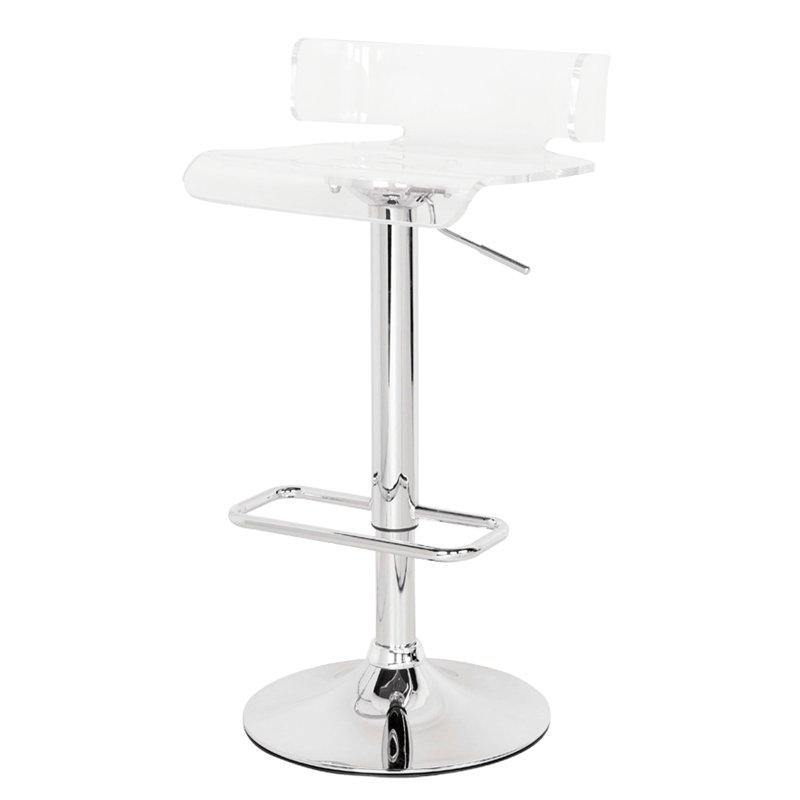 Tabouret réglable en métal et en acrylique pour différents réglages de 34,95 pouces de hauteur avec support pivotant