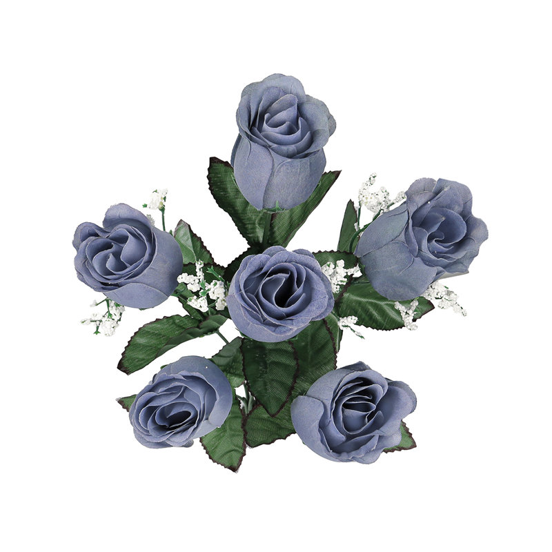 Bouquet de roses artificielles, Gris bleu