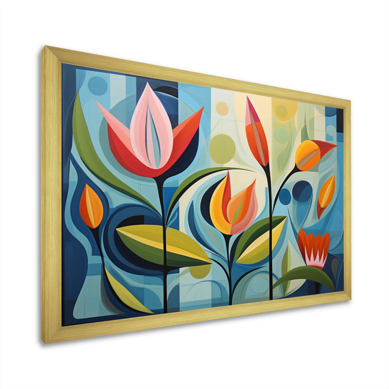 Green Mid Century Mod Nature II, reproduction d'art sur toile, Cadre photo unique, H 30 po x l 40 po, Doré