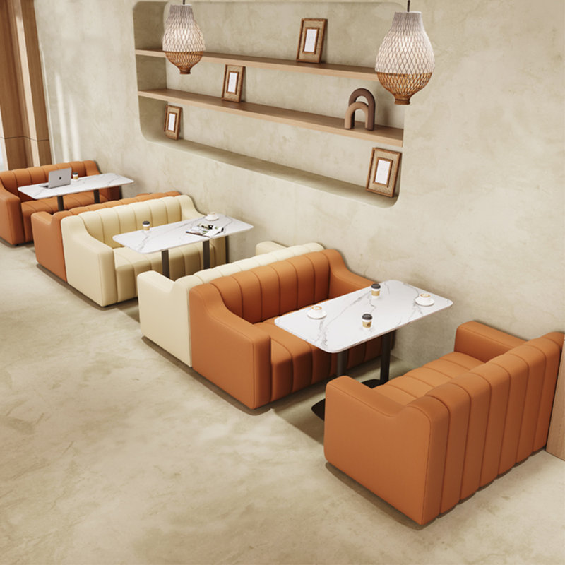 Causeuse 55,1 po Mirio, Similicuir orange
