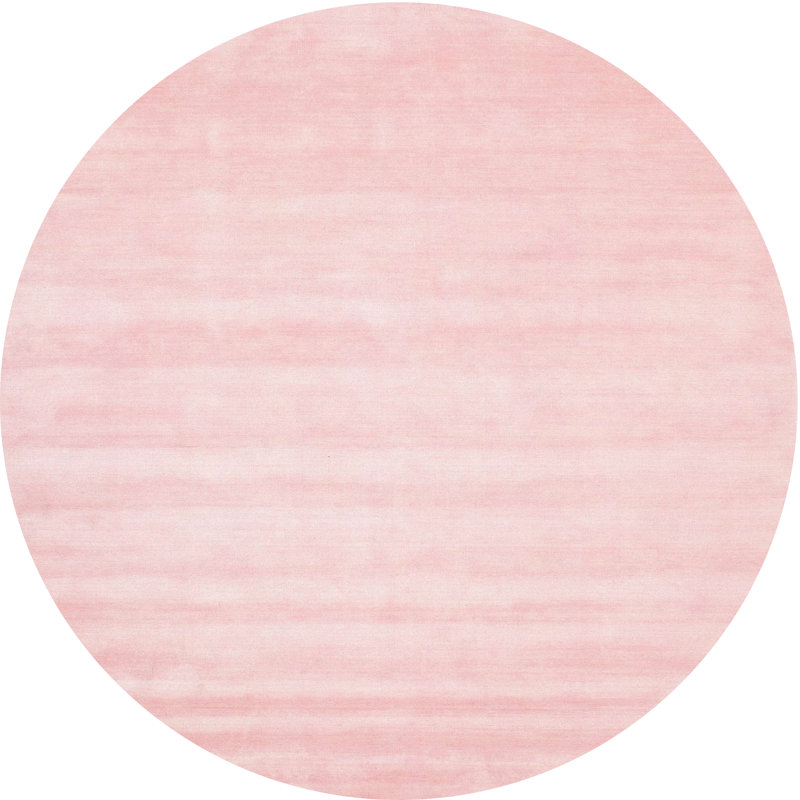 Tapis de zone rose contemporaine, Rond 5 pi