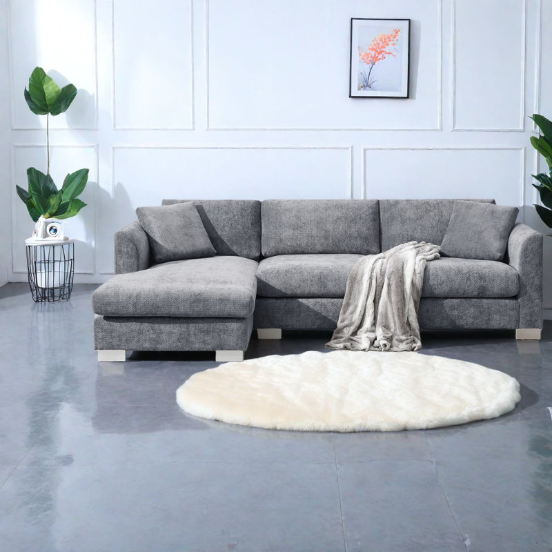 Canapé modulaire en L chenille de 96 po Modern Sectionals