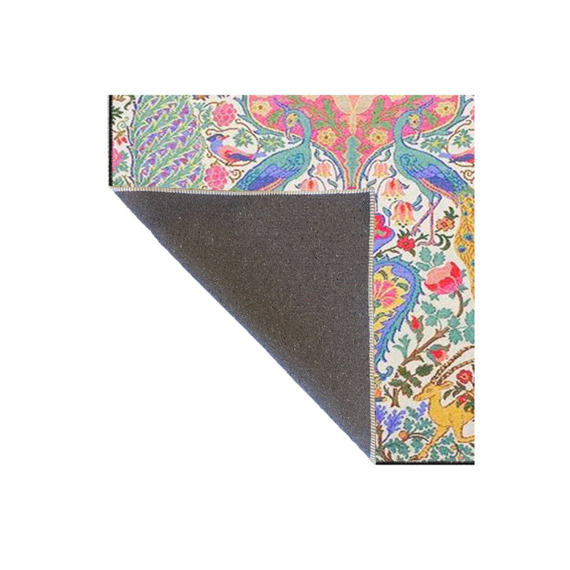 Tapis décoratif lavable floral multicolore à motif géométrique multicolore, Rectangle 5 pi 1 po x 7 pi 7 po