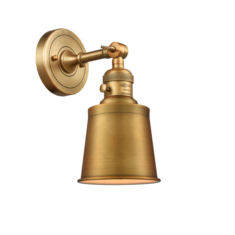 Shept Mallet Armed Sconce, No Bulb Included, Brushed Brass