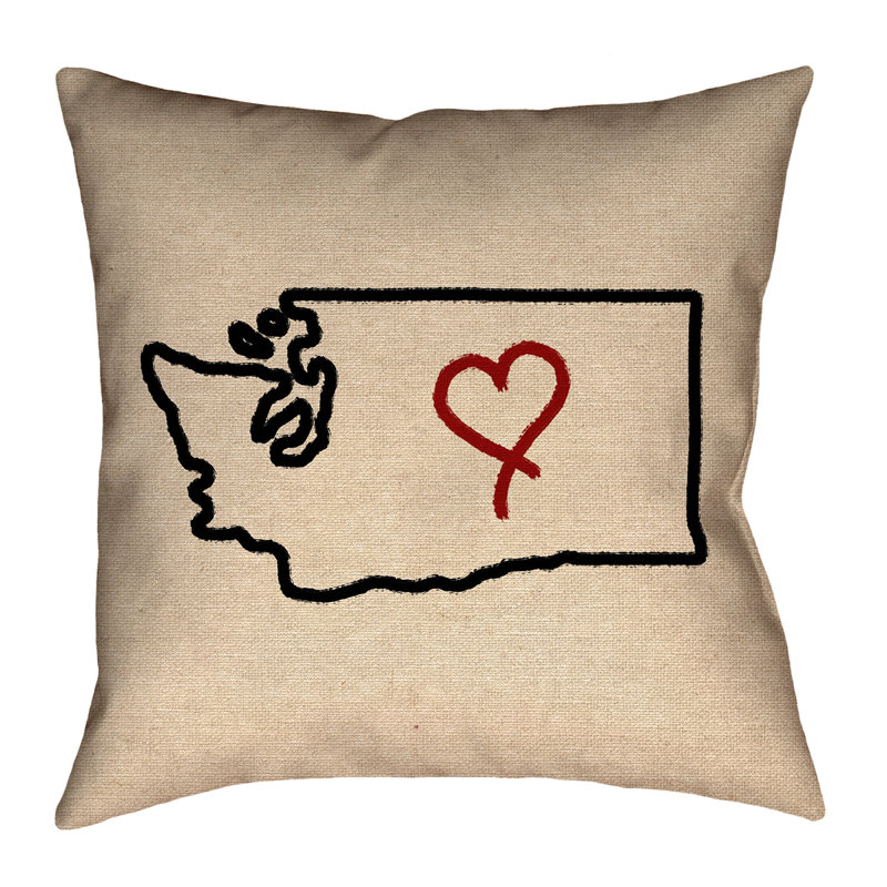 Housse de coussin Katelyn Smith Washington Love, 14 po x 14 po, Sergé de coton, Housse
