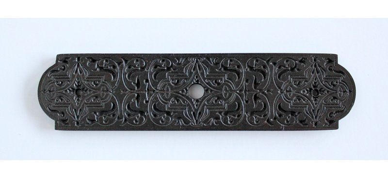 Olde World Metal Knob Backplate, Dark Brass
