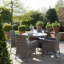 Dubose 8 Seater Rattan Round Garden Dining Set with Parasol - Black-119009406