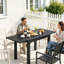 Extendable Aluminium Outdoor Dining Table with Slatted Top for Patio Garden, Black