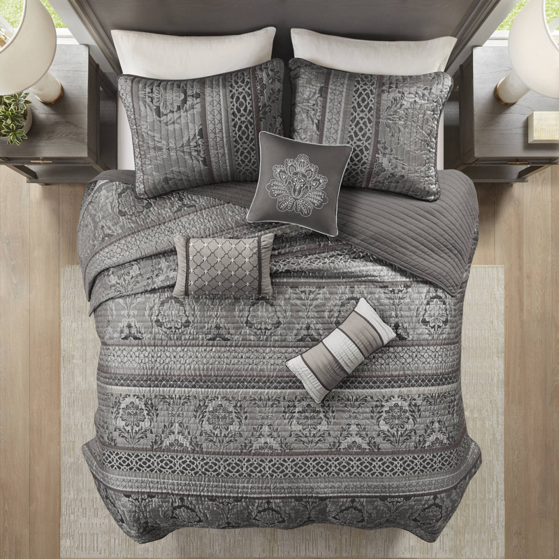 Ensembles de literie luxueux en polyester, style jacquard élégant pour la maison