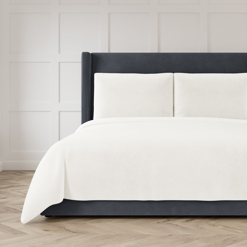 Modern Velvet Coverlet, King Coverlet, Charcoal
