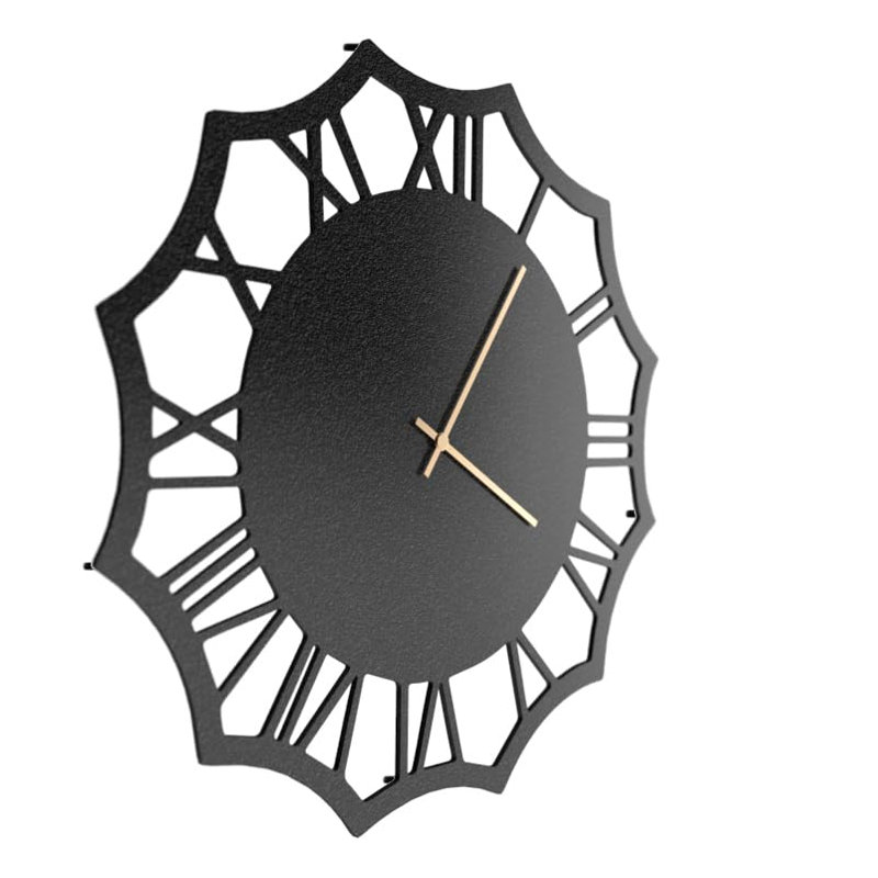 Metal Wall Clock, Black, 30" W x 30" H