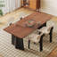 Table de salle à manger rectangulaire en bois massif de style ancien-1486063313