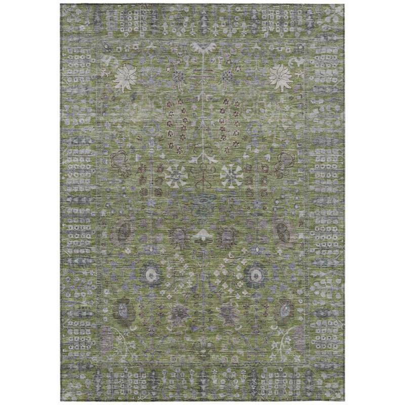 Machine Washable Indoor/Outdoor Kaczor ACN2231 Global Rug, Rectangle 8' x 10'