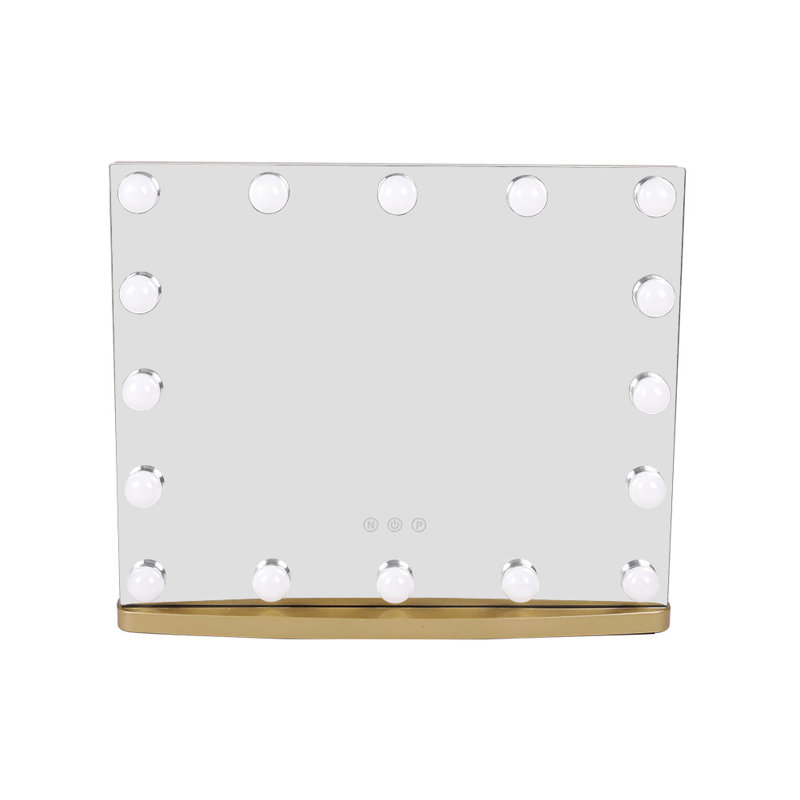 16 light LED Hollywood Mirror Square Frame Dressing Mirror, Gold