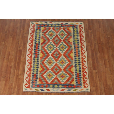 South Western Kilim Reversible Wool Rug 4x6