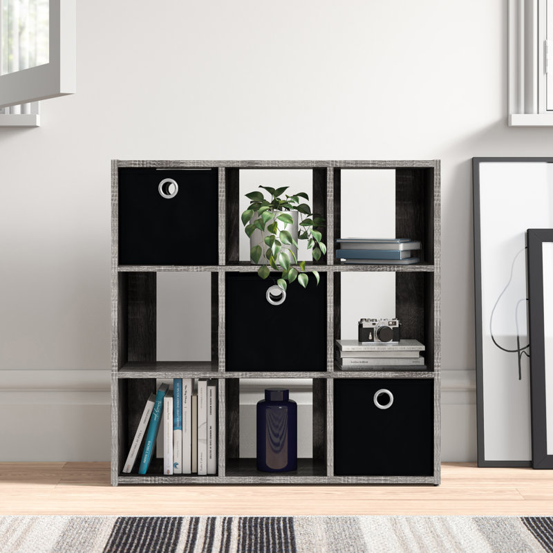 Inaayah Bookcase, French Oak Gray / Black