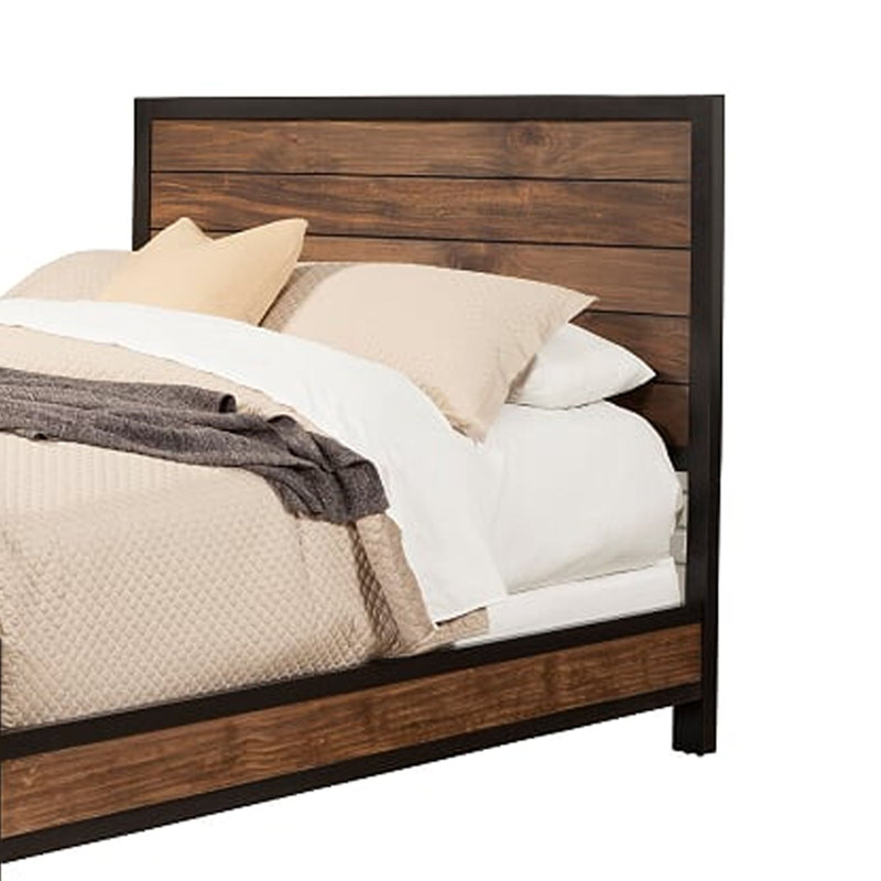 Lit standard en bois massif Illimar Ruben, Grand