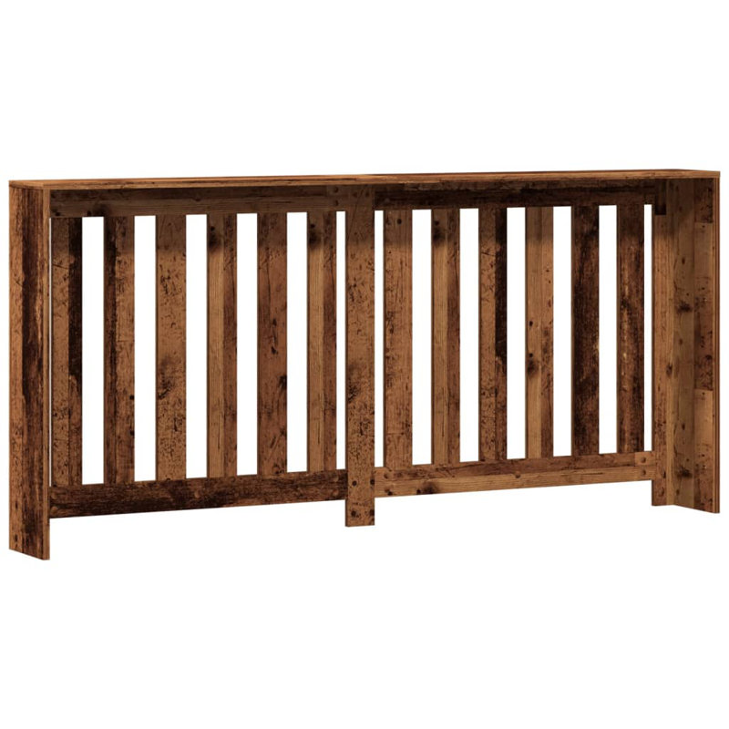 Extra Large Radiator Cover, Old Wood, 175 x 20 x 82 cm, Vertical Slats