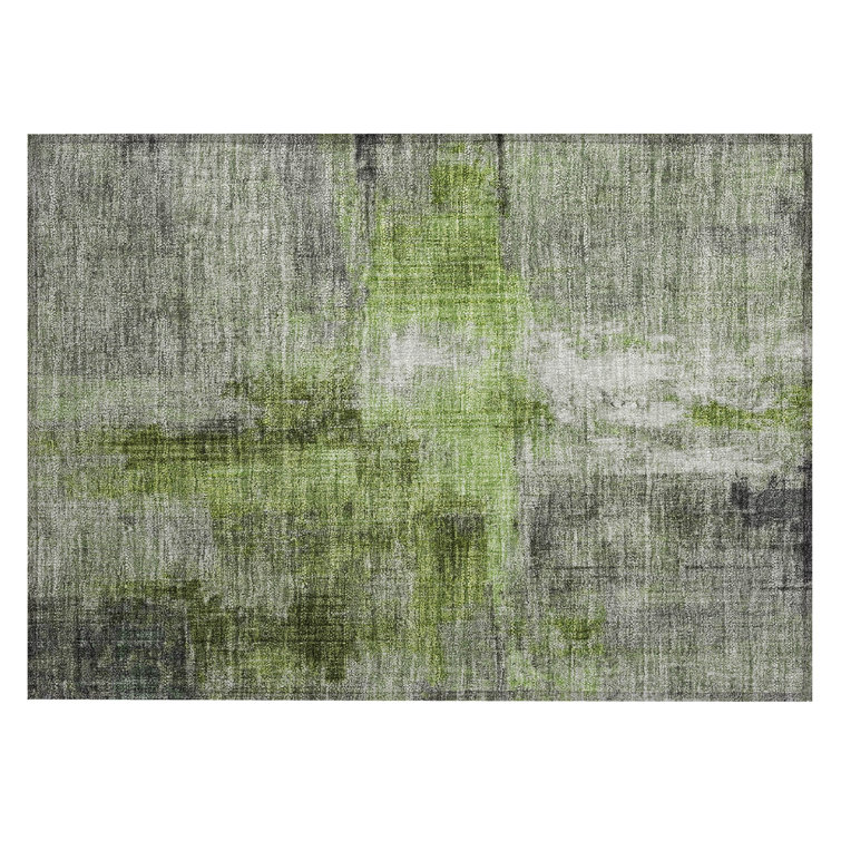 Machine Washable Indoor/Outdoor Xhevrie Fern Rug