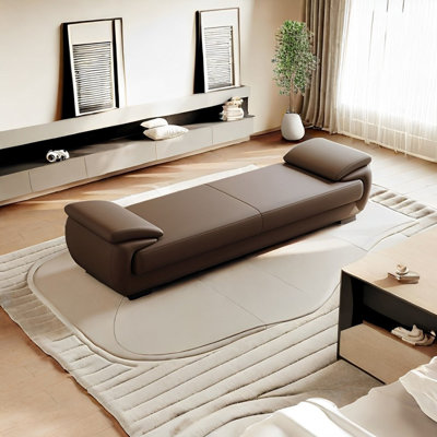 Banc rembourré en cuir véritable Minesha