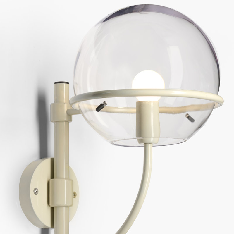 Lyndon - Light Outdoor Armed Sconce, Ivory/Clear