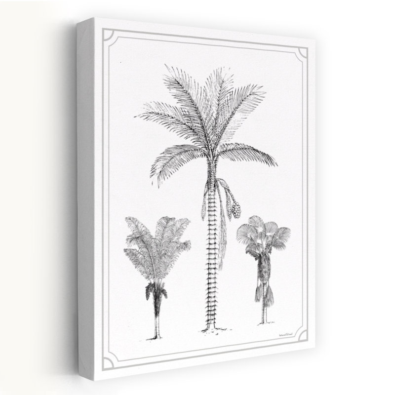 Palmier trio abstrait palmier art côtier tropical, H 60 po x l 40 po
