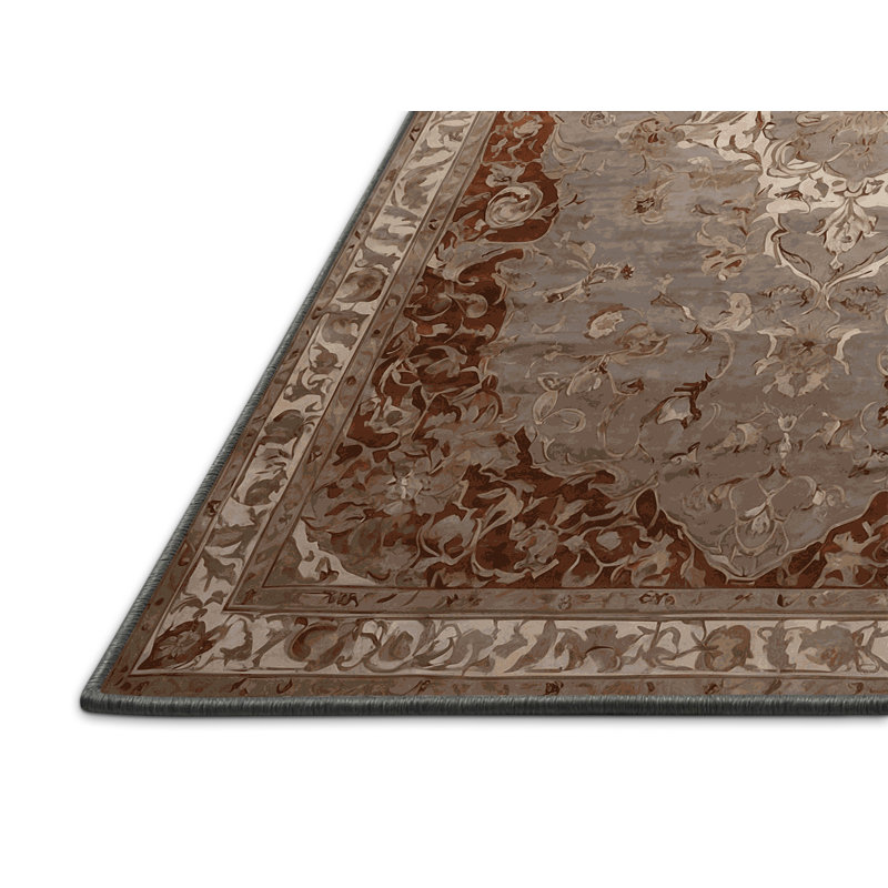 Tapis gris soyeux et moelleux, Rectangle 2 pi x 3 pi