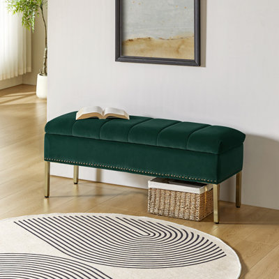 Baily 46.5'' W Modern Velvet Storage Bench