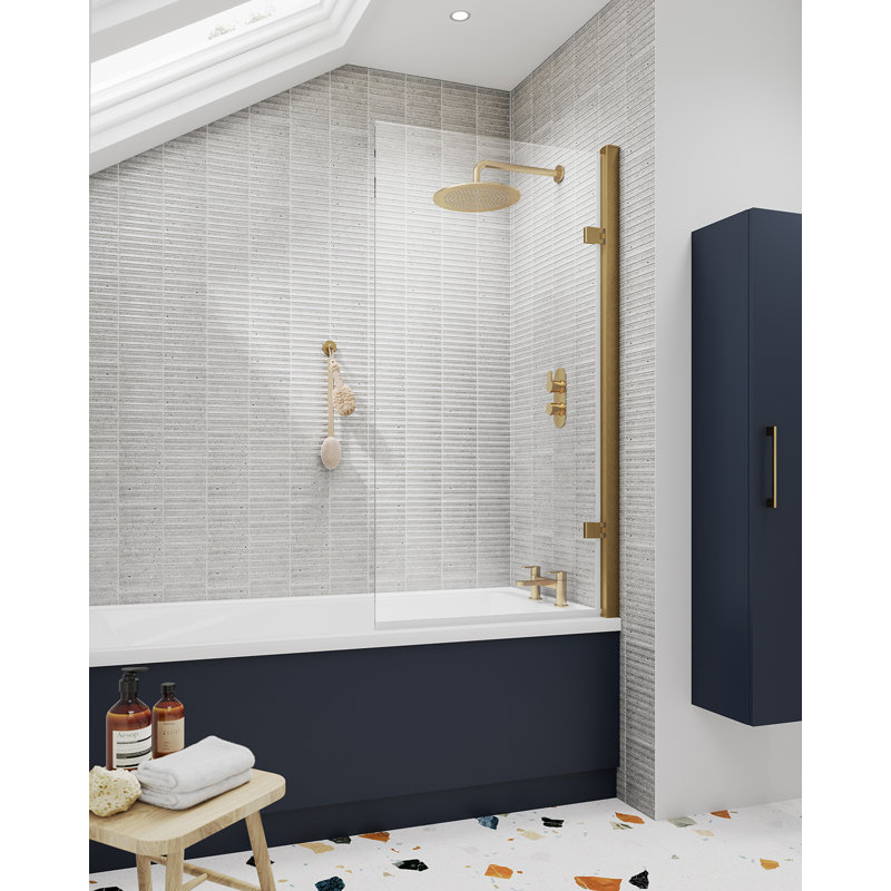 Pacific 83.0mm - 81.5mm W x 1520mm H Semi-Frameless Tub Door with Clear Glass