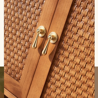 Armoire décorative Mid-Century en rotin moderne avec tiroirs