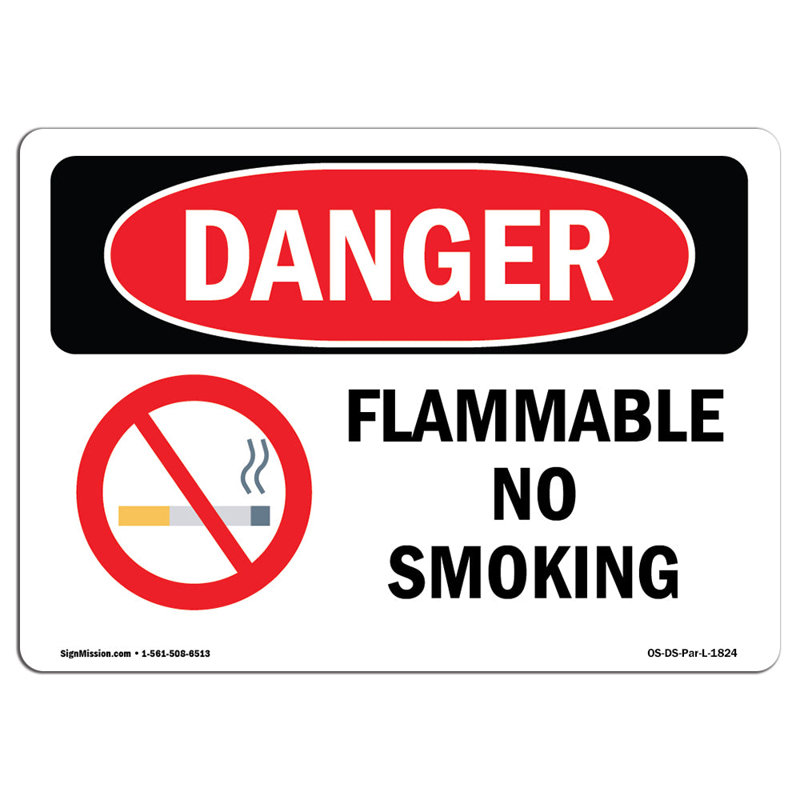 Décalcomanie inflammable sans fumée 10 po x 7 po
