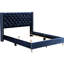 Lit tapissier spacieux bleu marine de 8 po de large Profondeur du colis