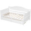 Lit de jour simple en bois avec 2 tiroirs, canapé-lit pour le salon de la chambre à coucher, pas de sommier tapissier requis (blanc)