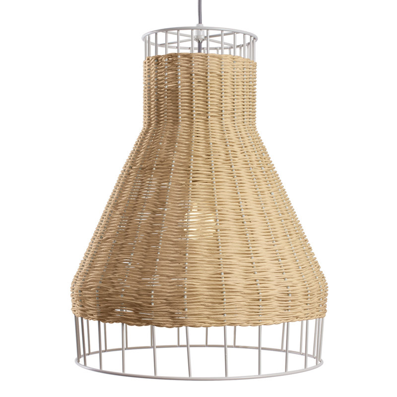 Luminaire suspendu Laika, Blanc, Naturel
