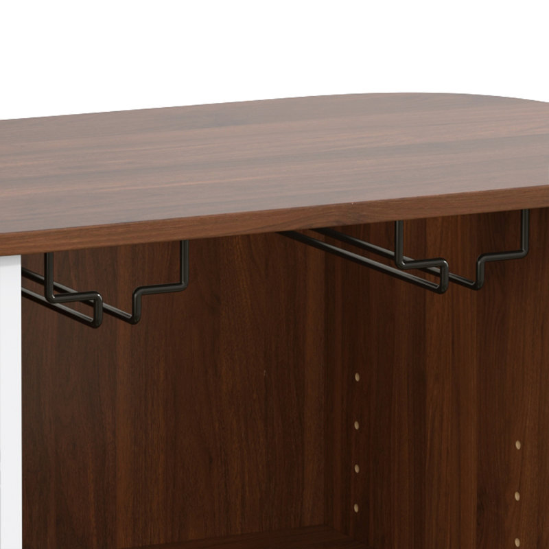 28"W Home Bar Cabinet With Wine Rack, White
