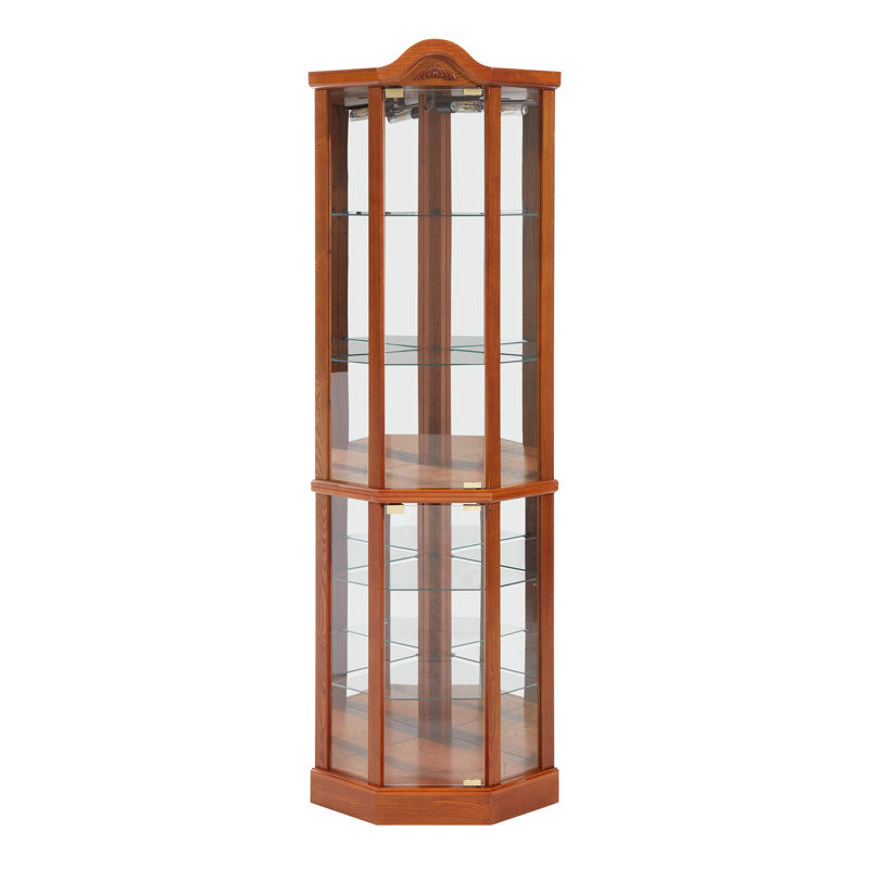 Vitrine d'angle vitrée avec vitrine d'angle, Chêne
