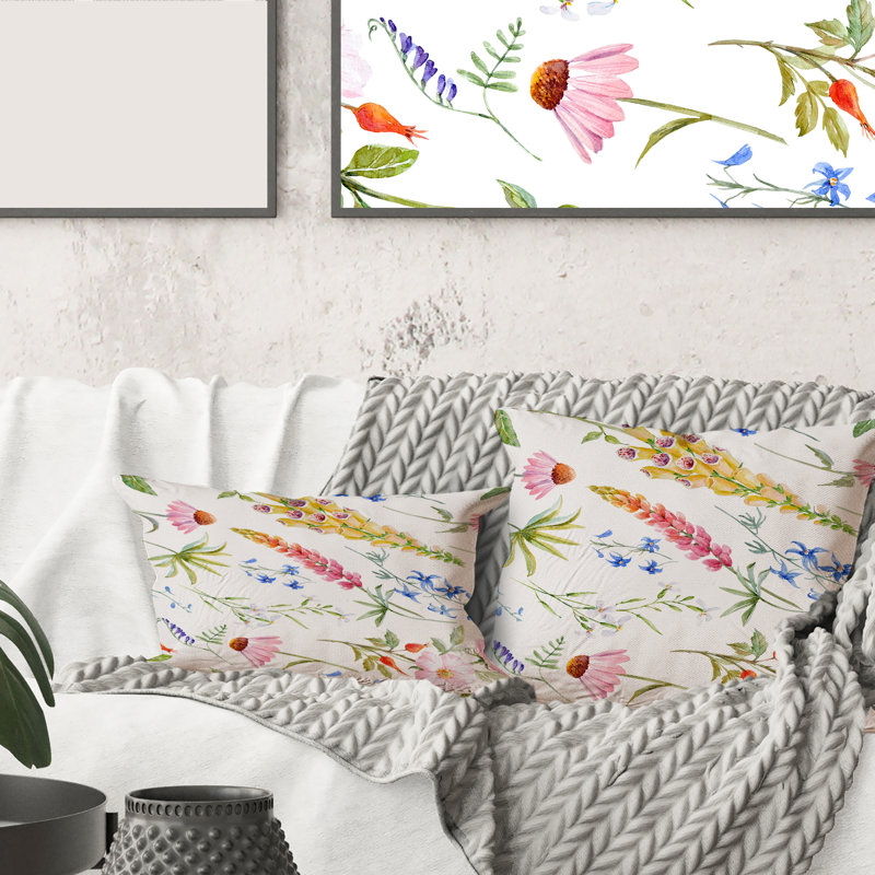 Housse et insert de coussin Vibrant Wildflowers I, 18" x 18"