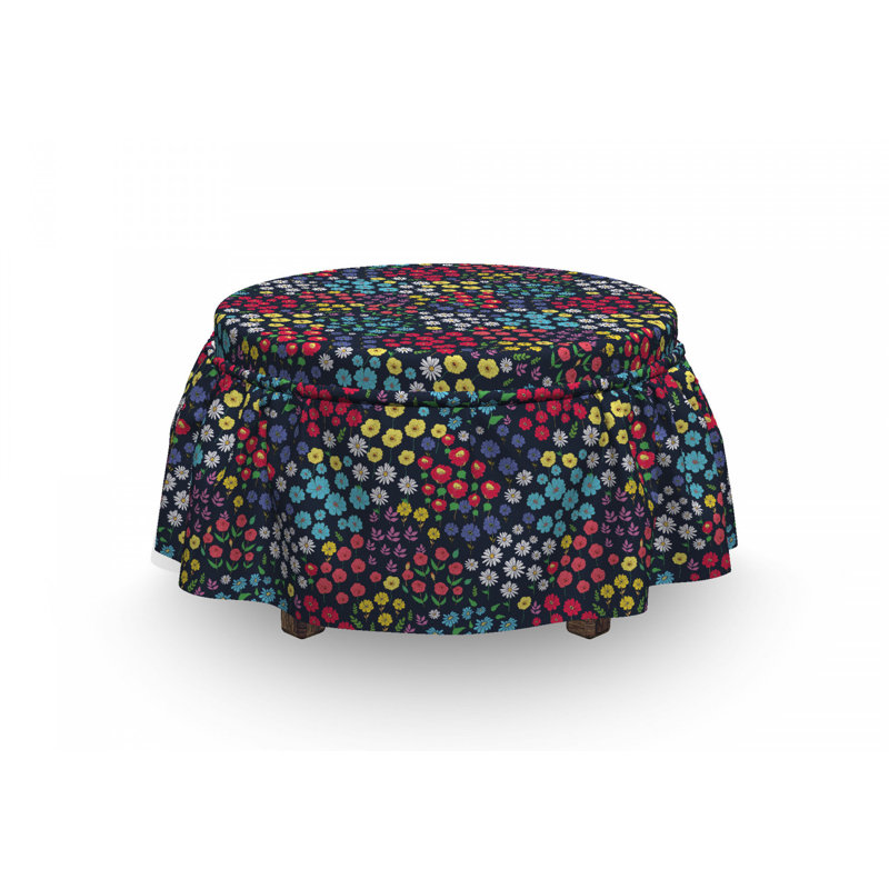 Housse pour repose-pieds spring fleurs