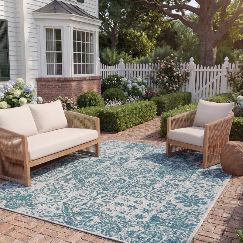 Courtyard Performance Floral Indoor/Outdoor Area Rug, Rectangle 8' x 11'