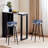 Ensemble de 2 tabourets de bar de style Renaissance victorienne bleu cobalt