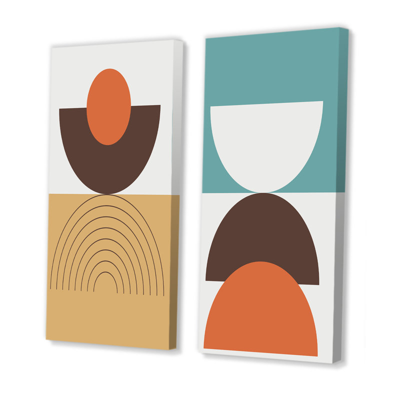 Creative Creative Designs in Retro Colors XIII - Ensemble de 2 peintures, Toile tendue, H 20 po x l 24 po x P 1 po