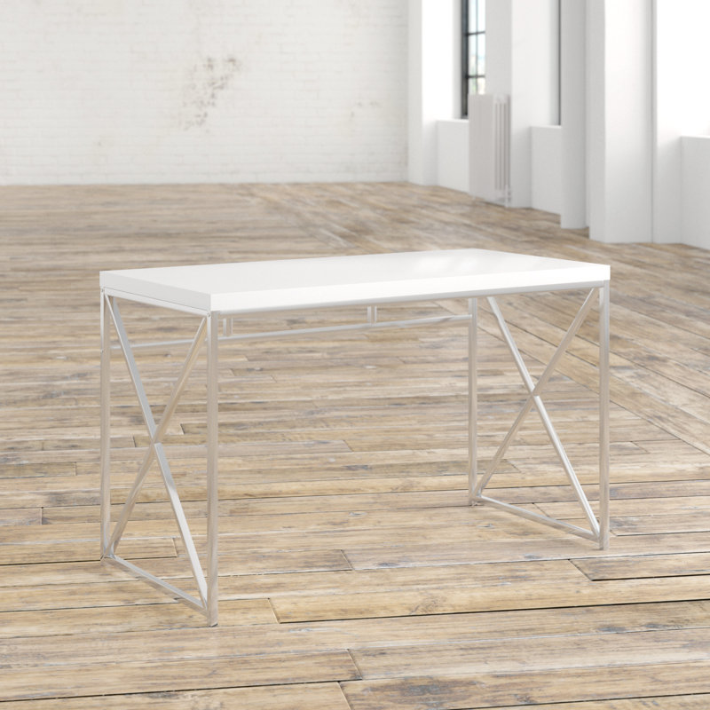 Bureau Jaylein, Blanc lustré et chrome