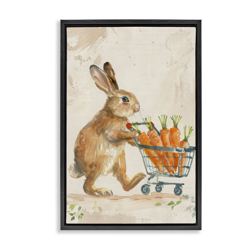 Carrot Connoisseur Rabo, toile flottante encadrée par Petals Prints Design, H 25 po x l 17 po, Cadre flottant noir de jais