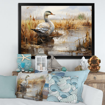 Misty Marsh Duck V - Art mural animal canard
