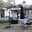 Parasol excentré à énergie solaire 10 pi - Bleu marine 40 Ajustement facile de la largeur de la base transversale 10 pi (bleu marine), réglage de l'élévation et de l'inclinaison, base, matériaux-543365582