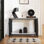 Console à 2 niveaux, table de canapé de salon, table d'entrée étroite moderne, table d'entrée de couloir, pieds réglables, pour entrée, couloir