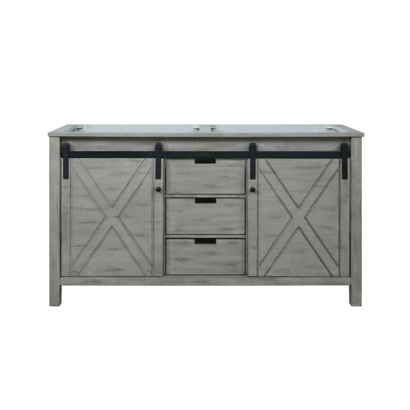 Meuble-lavabo double gris cendré 60 po X P 22 po D